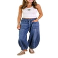 thumbnail image 2 of LYMAYTER Women Wide Leg Jeans Fashion Mid Waisted Baggy Straight Versatile for Denim Pants S-2XL, 2 of 9