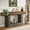 Rustic Brown & Gray, variant on Finmind 2-Tier Farmhouse Console Table, Rustic Wood Sofa Table with Vintage U-Base, Rustic Brown & Gray