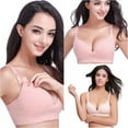 thumbnail image 2 of Sexy Cotton Sleep Nursing Feeding Pregnant Breastfeeding Bra Women's Maternity Average Busted Seamless Clip Down Nursing Bra Seamless Clip Down Deep V Neck Push Up Nursing Bra Maternity Bras, 2 of 5