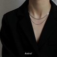 thumbnail image 1 of Double-layered necklace for women ins plain chain snake bone chain blade chain clavicle chain free delivery--silver-Product code 34553 silver, 1 of 4