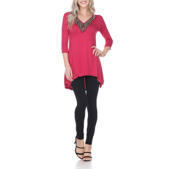 Women's 3/4 Sleeve Beaded Tunic