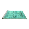 thumbnail image 2 of Ahgly Company Machine Washable Indoor Round Persian Turquoise Blue Traditional Area Rugs, 6' Round, 2 of 4