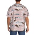 thumbnail image 3 of Rateoe Cloud Sloth Pattern Men's Short Sleeve Classic Shirt, Casual Short-Sleeved Shirt, Lightweight Summer Shirt, Cuban Collar Shirt,Button-Front Shirt-Small, 3 of 5