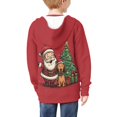 thumbnail image 4 of chaqlin Merry Christmas Hoodies for Girls Boys Santa Claus Zip Up Hoodie Kids Long Sleeve Hooded Sweatshirts Lightweight Loose Sports Jackets with Pocket, 4 of 7