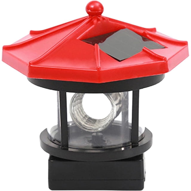 Faro solar, faro LED con energía solar, lámpara colgante solar LED impermeable IP65, luz solar giratoria de 360 grados para exteriores (rojo, 3,74 pulgadas)