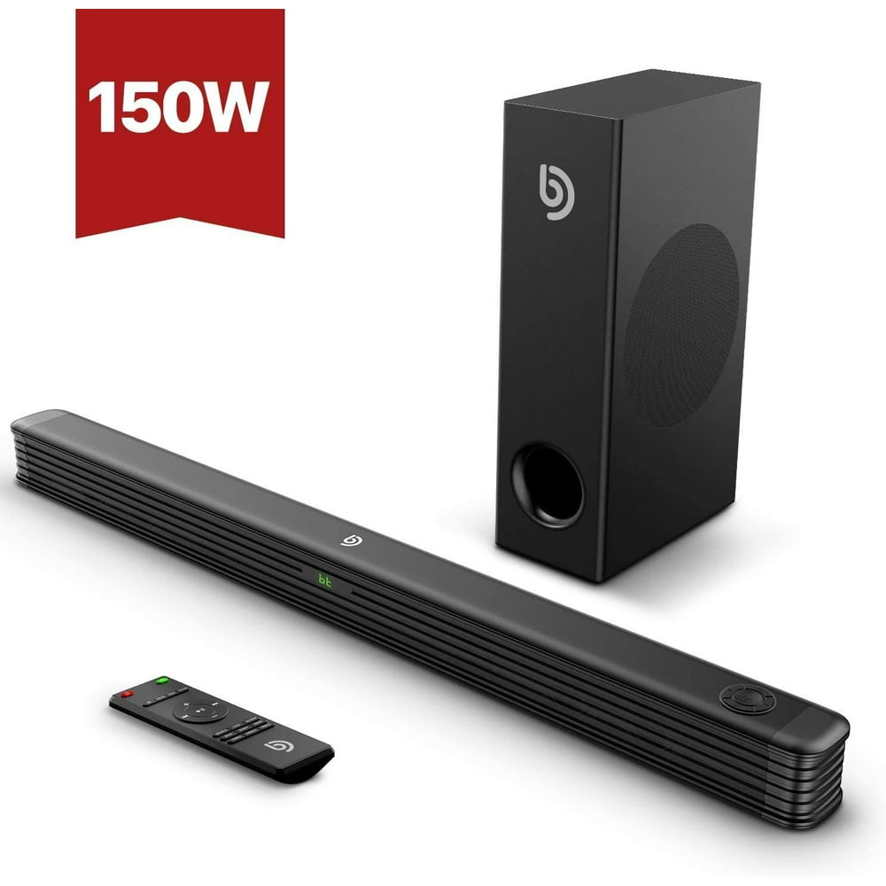 2.1 Channel Sound Bars for TV BOMAKER Soundbar with Wireless Subwoofer