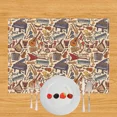 thumbnail image 4 of 2024 Placemat Fashion Music Note Print Table Mats for Kitchen Dinner Linen Coasters Coffee Tea Cup Pads Dish, 4 of 6