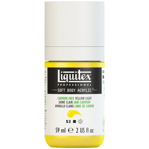 Liquitex Professional Soft Body Acrylic Color, 2 oz. Bottle, Cadmium-Free Yellow Light