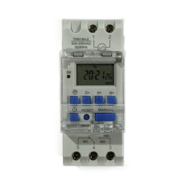Bearachild Interruptor de tiempo electrónico Programable Semanal LCD Pantalla digital Relé Temporizador Cuenta regresiva Reloj con Calentador de Electrónica No.02