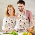 thumbnail image 3 of Beige Cow Flower Pattern Apron-Garden Aprons for Women with Pockets-Cotton Linen Waterproof Kitchen Cooking Gardening Aprons Adjustable for Kitchen,Cooking,BBQ and Salon 33x27 Inch, 3 of 7