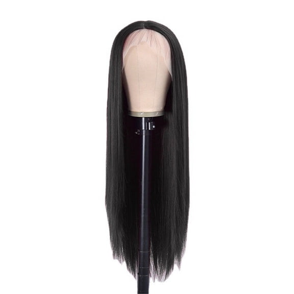 29 Inch Long Straight Wig - Heat-Resistant Fiber, Glue-Free, Adjustable Cap, Lightweight, for Fashionable Women
