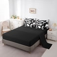 thumbnail image 5 of Homewish Black Stripes 7 Pieces Bedding Comforter Set for Teens Boys Girls,Geometric Lines Full Bedding Set Lightweight,Vintage Aesthetic Fitted Sheet Flat Sheet,Breathable Home Decor,Reversible, 5 of 8