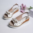 thumbnail image 6 of Hurxie Women's Comfortable Wedge Sandals Casual Espadrilles Ankle Strap Open Toe Walking Summer Shoes White 40, 6 of 7