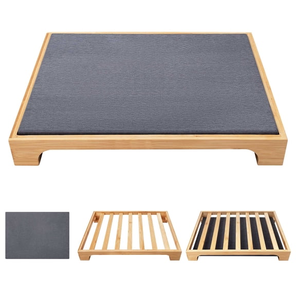 BREENHILL Stone Dish Drying Mat with Bamboo Rack for Kitchen, Super Absorbent Large Size Functional Kitchen Organizer