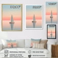 thumbnail image 4 of Designart "Blue And Pink Sailing Boat Calm Horizon" Boat Sailing Picture Framed Canvas Wall Art, 4 of 5