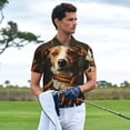 thumbnail image 3 of Pofeuu Modern Cute Dog Print Men's Loose Fit Midweight Short-Sleeve Pocket Polo-Large, 3 of 6