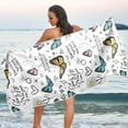 thumbnail image 6 of GZHJMY Butterfly Texture Beach Towel Super Soft Microfiber Sand Free Beach Towels, Oversized Camping Pool Towel, Lightweight, Breathable & Quick Dry Towels, 30x60in Washcloth, 6 of 7