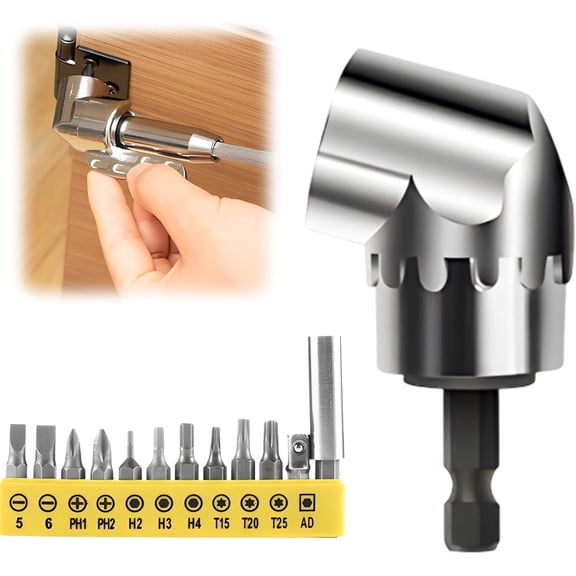 YEPOLERCE 2026 New 105 Degree Right Angle Drill Adapter, Power Screwdriver Socket Extension with Multi-Function Bend Bit for Tight Space Drilling