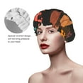 thumbnail image 4 of YFYANG Women's Double Waterproof Shower Cap, Flower and Leaf Pattern Reusable Hair Cap for All Hair Styles and Head Sizes, 4 of 9