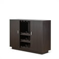 thumbnail image 4 of Gzxs Vintage Wine Bar Cabinet w/2 Door, Kitchen Coffee Bar Station w/ Wine & Glass Rack, Adjustable Shelves, Rustic Buffet Sideboard for Dining Room, 47"L x 16"W x 35"H, Espresso, 4 of 6