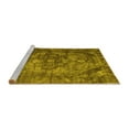 thumbnail image 2 of Ahgly Company Machine Washable Indoor Round Abstract Yellow Contemporary Area Rugs, 4' Round, 2 of 4