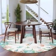 thumbnail image 3 of Round Rug 5Ft Washable Non-Slip, Beach Coastal Circle Area Rugs for Living Room Bedroom, Summer Coral Starfish Nautical Ocean Indoor Floor Mats Carpet Runner for Home Decor Aesthetic, 3 of 8