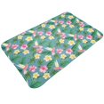 Front Door Mat Indoor Entrance, Pink Yellow Flower Hummingbird 31.5x20