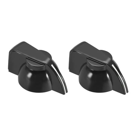 Unique Bargains6.4mm Shaft Hole Potentiometer Knobs for Volume Adjustment Guitar Knob with Set Screw Black 2pcs