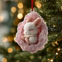 Wovilon Owl Raccoon Christmas Decoration Christmas Tree Pendant 2D Flat Print Acrylic Small Pendant