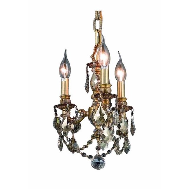 Elegant Lighting Lillie 10" Lustre en Cristal 3 Éléments Lumineux