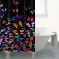 thumbnail image 4 of Black Butterfly Colorful Wings Pattern Shower Curtain 72"x84" ,Bathroom Decorative Shower Curtains Set with 12 Hooks,Modern Waterproof Washable Shower Curtain, 4 of 6