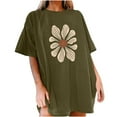 thumbnail image 4 of Drses Womens Summer Tops Oversized Tshirt Flower Graphic Tees Short Sleeve Shirts Summer Casual Loose Flower Plant Shirts Tops, 4 of 5