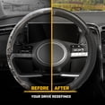 thumbnail image 6 of Cat® HexSport Black Carbon Fiber Steering Wheel Cover, Standard 15 inch Size, Durable and Comfortable with Advanced Grip, Car Steering Wheel Cover for Auto Truck Van SUV, 6 of 7