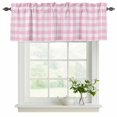 thumbnail image 2 of Pink Valances for Windows, Decorative Rod Pocket Window Valance Curtains, Country French Rustic Buffalo Plaid Modern Art Short Curtain Drapes for Kitchen/Bathroom/Living Room, 2 Panels, 42" W x 18" L, 2 of 8
