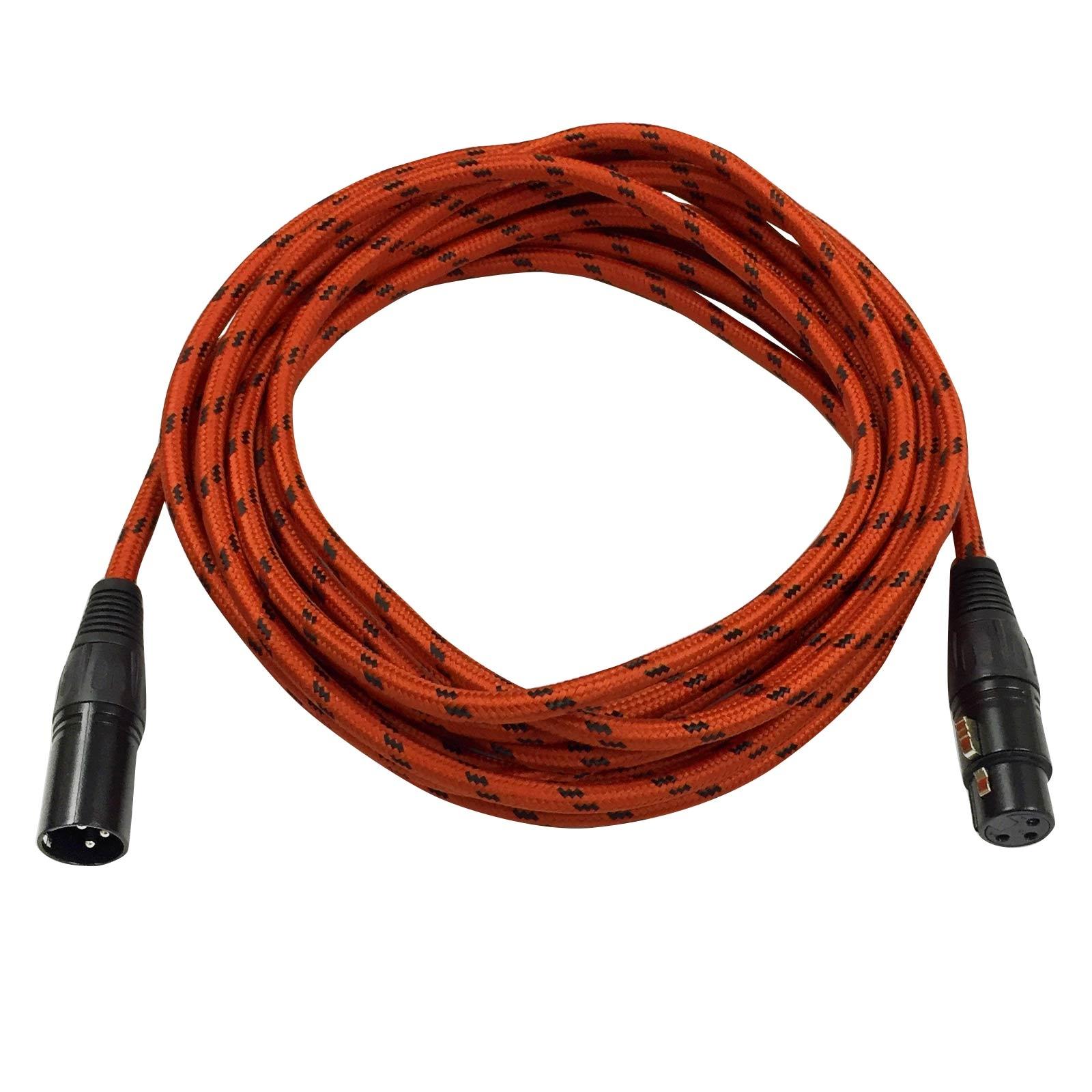 Clutch 20' Red Braided Sure-Fit XLR Female to XLR Male Microphone / Speaker Cable (4 pack)