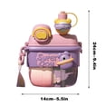 thumbnail image 2 of Boovnll Plastic Straws, Creative Straw Water Cup Large Cute Kawaii Use Water Bottle One Cup of Two Different Drinks Two Straws Drinking Cup Split Cup for Kids Teens Student, Straws, 2 of 3