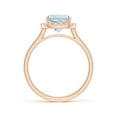 thumbnail image 2 of ANGARA Natural Rectangular 1.85 ct Aquamarine Cathedral Style Cocktail Ring in 14K Rose Gold for Women (Size-9x7mm) | March Birthstone, Anniversary, Jewelry Gift for Women | Natural Aquamarine Ring, 2 of 10