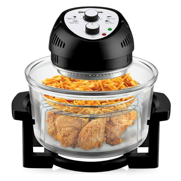 As Seen on TV Big Boss 16 Qt Oil-Less Fryer 2 Paniers, Noir - Convection, Infrarouge, Halogène, Arrêt Automatique
