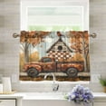 thumbnail image 6 of Ryvnso Bird on House Autumn View Half Curtains Sets Tier 2 Panels Short Curtain Rod Pocket 27"W x 36"L, 6 of 7