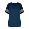 thumbnail image 4 of Plebaso Womens Short Sleeve Tee Shirts Striped Color Block Graphic Tops Loose Soft Summer T-Shirts, 4 of 6