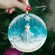 thumbnail image 5 of Seyotauo Sea Glass Friendship Heart Ornament Keepsake, Unique Round Sea Glass Christmas Tree Hanging Ornaments, Friendship Acrylic Decor for Home Office Christmas Tree Festive Ambiance Decorations, 5 of 8
