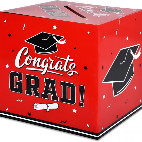 CCOCC Graduation Card Box 2026,Red Foldable Cardboard Card Box for Party,2026 Graduation Party Decorations,Red Graduation Box