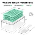 thumbnail image 2 of Mini Ice Cube Tray with Lid and Bin: TINANA Hexagonal Small Ice Trays for Freezer - Easy Release Honeycomb Nugget Ice Tray with Lid - Green, 2 of 7