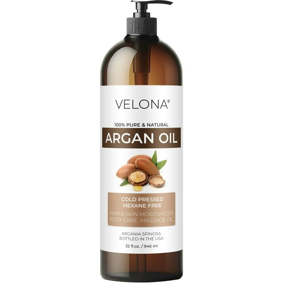 velona Argan Oil - 32 Fl Oz | 100% Pure and Natural | Morocco Oil | Skin, Body and Face Care | Nails Protector | Unrefined, Cold Pressed