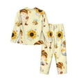 thumbnail image 2 of Disketp Pajamas Set Long Sleeve Sleepwear Womens Button Down Nightwear Pj Sets-Watercolor Bee Honey, 2 of 9
