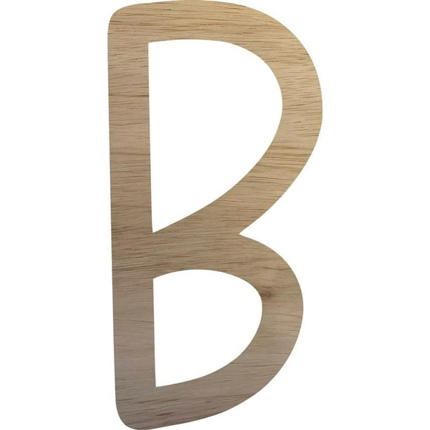 Wooden Letter B Craft Blank, Unpainted 5'' Tall Alphabet Letter, DIY