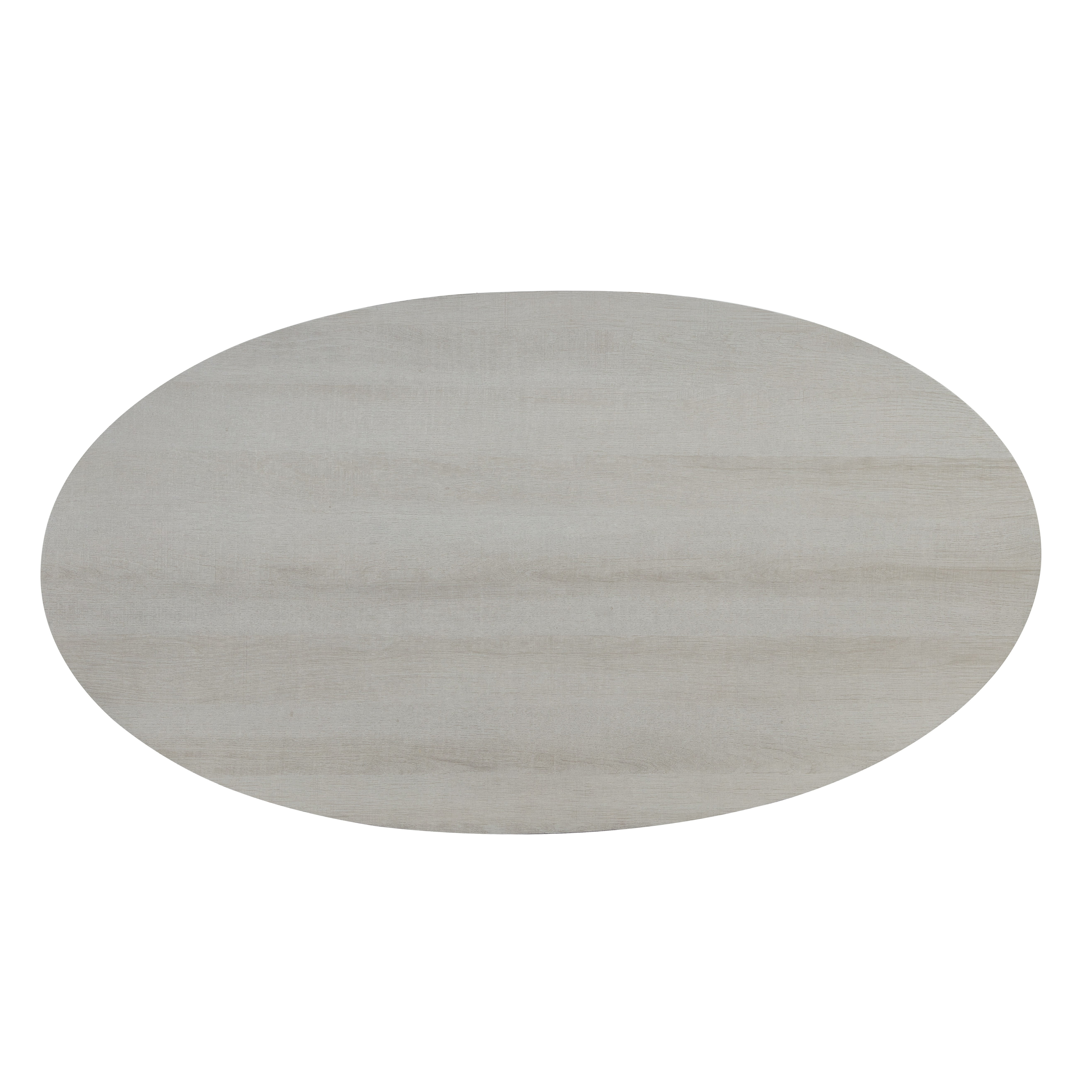 Roundhill Furniture Anze Living Room Contemporary Oval Wood Shelf 3-Piece Coffee Table Set in White Finish