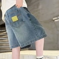 thumbnail image 4 of Whouriu Boys Loose Fit Bermuda Shorts Lightweight Pull-On Baggy Denim Shorts, Sizes 4-14, 4 of 8