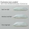 thumbnail image 4 of Shredded Memory Foam Pillows Set of 1, Cooling Zippered Breathable Memory Foam Bed Pillow for Sleeping 1 Pack, Queen Size Firm Pillow Gel for Neck Support, Hotel Quality Rest Pillow 20" x 30" Queen, 4 of 9