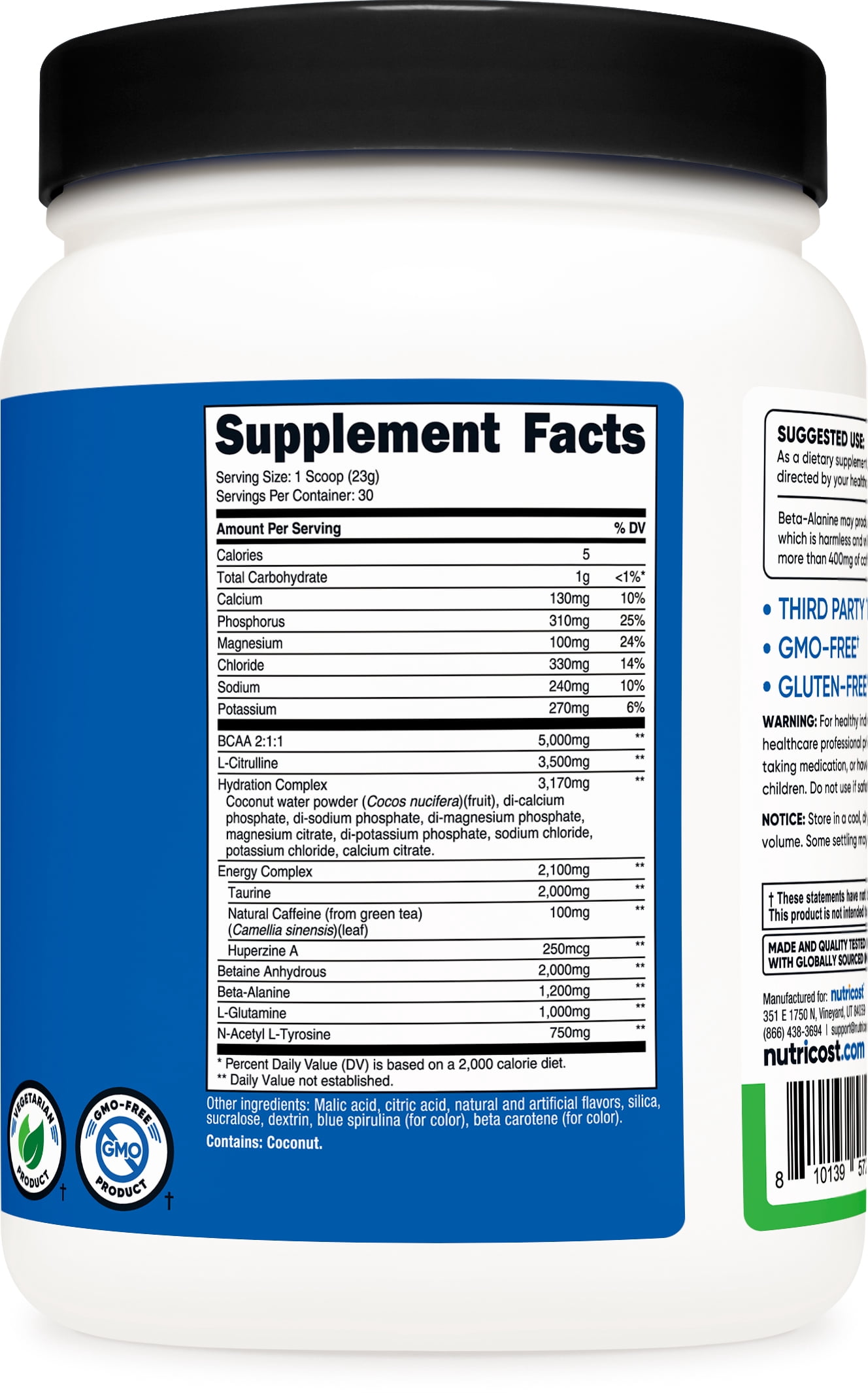 Nutricost Intra Workout Powder, 30 Servings (Green Apple) - Non-GMO, Gluten-Free Supplement